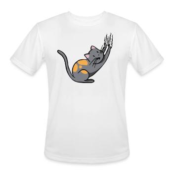 Scratching Cat - Men's Moisture Wicking Performance T-Shirt - white - Front - Jackson (183cm)