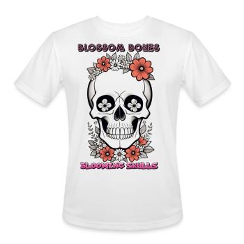 Flower Skull - Men's Moisture Wicking Performance T-Shirt - white - Front - Jackson (183cm)
