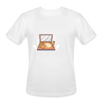 Tired Cat Techie Person Gift - Men's Moisture Wicking Performance T-Shirt - white - Front - Jackson (183cm)