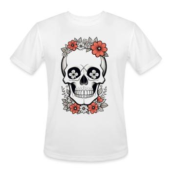Flower Skull - Men's Moisture Wicking Performance T-Shirt - white - Front - Jackson (183cm)