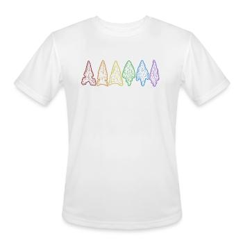 Arrowheads LGBT Rainbow Flint Artifact Arrowhead - Men's Moisture Wicking Performance T-Shirt - white - Front - Jackson (183cm)