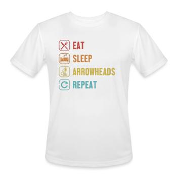 Eat Sleep Arrowheads Repeat Flint Rocks Arrowhead - Men's Moisture Wicking Performance T-Shirt - white - Front - Jackson (183cm)