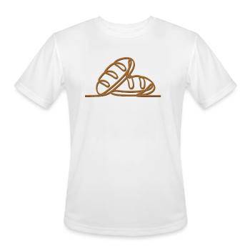 Lineart Bread Maker Bread Dough Bread Queen Bread - Men's Moisture Wicking Performance T-Shirt - white - Front - Jackson (183cm)
