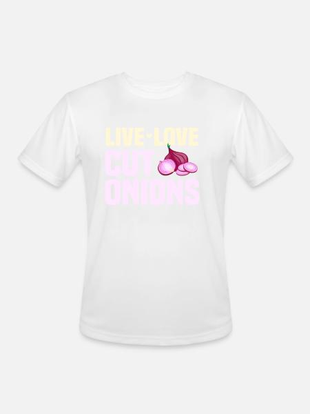 Onion Cutting Gift - Men's Moisture Wicking Performance T-Shirt - white
