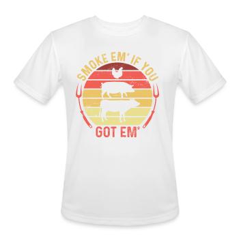 Funny Barbeque Party BBQ Smoker Grillmaster Meat - Men's Moisture Wicking Performance T-Shirt - white - Front - Jackson (183cm)