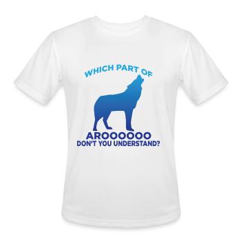 Siberian Husky Winter Dog Howling Wolf Silhouette - Men's Moisture Wicking Performance T-Shirt - white - Front - Jackson (183cm)