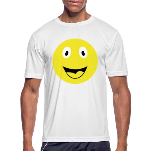 Yellow Happy Face Print - Men's Moisture Wicking Performance T-Shirt