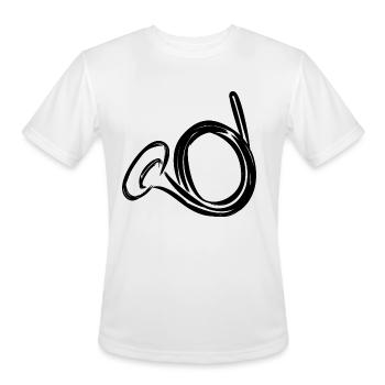 French Horn - Men's Moisture Wicking Performance T-Shirt - white - Front - Jackson (183cm)