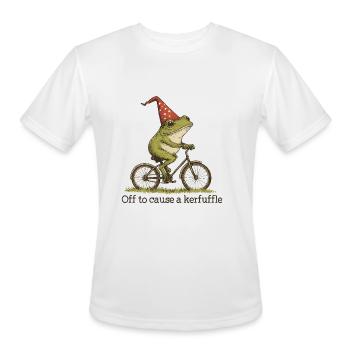 Off to Cause a Kerfuffle Frog Funny Weirdcore - Men's Moisture Wicking Performance T-Shirt - white - Front - Jackson (183cm)