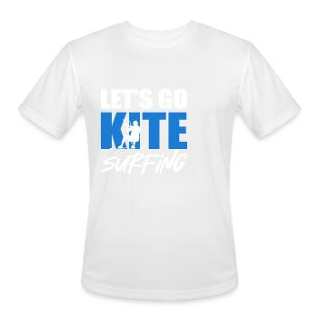Go Kite Surfing Kitesurfing Enthusiast Gift - Men's Moisture Wicking Performance T-Shirt - white - Front - Jackson (183cm)