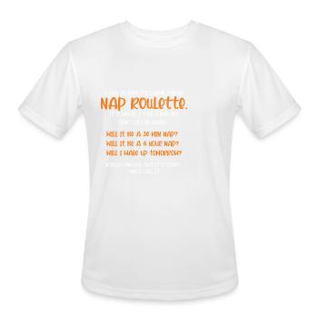 Nap Roulette Gamer or Sleepyhead Gift - Men's Moisture Wicking Performance T-Shirt - white - Front - Jackson (183cm)