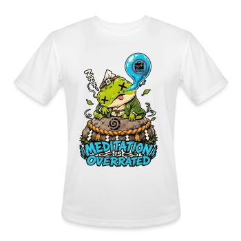 Meditation Is Overrated  - Men's Moisture Wicking Performance T-Shirt - white - Front - Jackson (183cm)