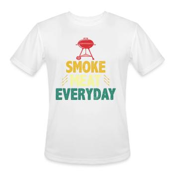 Smoke Meat Everyday Barbeque Lover BBQ Grillmaster - Men's Moisture Wicking Performance T-Shirt - white - Front - Jackson (183cm)