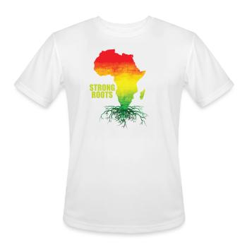 Strong Roots Country Continent Africa Map - Men's Moisture Wicking Performance T-Shirt - white - Front - Jackson (183cm)