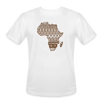 Africa Outline Map Pattern Continent Map - Men's Moisture Wicking Performance T-Shirt - white - Front - Jackson (183cm)