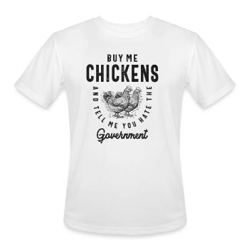 Chickens & Government - Men's Moisture Wicking Performance T-Shirt - white - Front - Jackson (183cm)