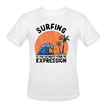 Surfing is the ultimate form of expression - - Men's Moisture Wicking Performance T-Shirt - white - Front - Jackson (183cm)