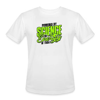 Powered by Science: The Energy of Today - Nuclear - Men's Moisture Wicking Performance T-Shirt - white - Front - Jackson (183cm)