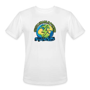 Sustainable Power: Embrace the Atom - Nuclear - Men's Moisture Wicking Performance T-Shirt - white - Front - Jackson (183cm)