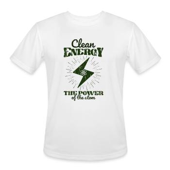 Clean Energy: The Power of the Atom - Nuclear - Men's Moisture Wicking Performance T-Shirt - white - Front - Jackson (183cm)