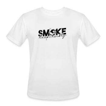Smoke responsibly - Smoke - Men's Moisture Wicking Performance T-Shirt - white - Front - Jackson (183cm)
