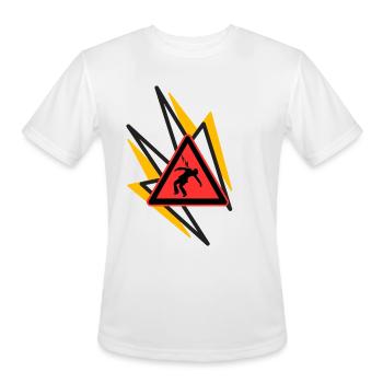 Electric Hazard Silhouette - Men's Moisture Wicking Performance T-Shirt - white - Front - Jackson (183cm)