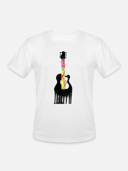 Guitar Flows - Men's Moisture Wicking Performance T-Shirt - white