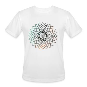 Mandala Geometry Sacred Fractal Art Yoga Mantra - Men's Moisture Wicking Performance T-Shirt - white - Front - Jackson (183cm)