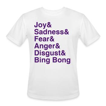 Inside Out List (Bing Bong Variant Flocked print) - Men's Moisture Wicking Performance T-Shirt - white - Front - Jackson (183cm)