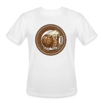 Barrel Beer Crest Vintage Round - Men's Moisture Wicking Performance T-Shirt - white - Front - Jackson (183cm)