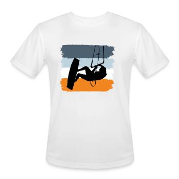 Kite Surfing Gift Kite - Men's Moisture Wicking Performance T-Shirt - white - Front - Jackson (183cm)