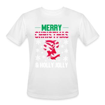 Merry Christmas and holly jolly - Men's Moisture Wicking Performance T-Shirt - white - Front - Jackson (183cm)