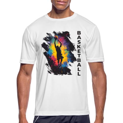 High Energy Basketball Paint Splatter Art - Men's Moisture Wicking Performance T-Shirt