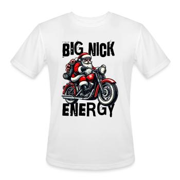 Big Nick Energy - Santa on a Motorcycle - Men's Moisture Wicking Performance T-Shirt - white - Front - Jackson (183cm)