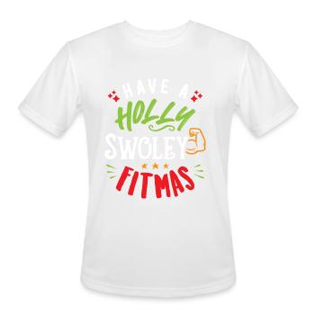 Have A Holly Swoley Fitmas - Men's Moisture Wicking Performance T-Shirt - white - Front - Jackson (183cm)