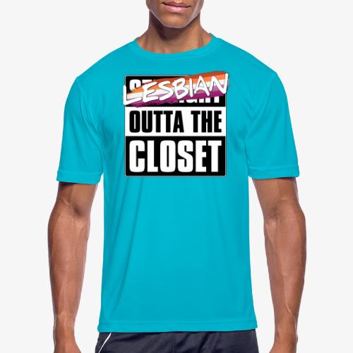 Lesbian Outta the Closet - Lesbian Pride - Men's Moisture Wicking Performance T-Shirt