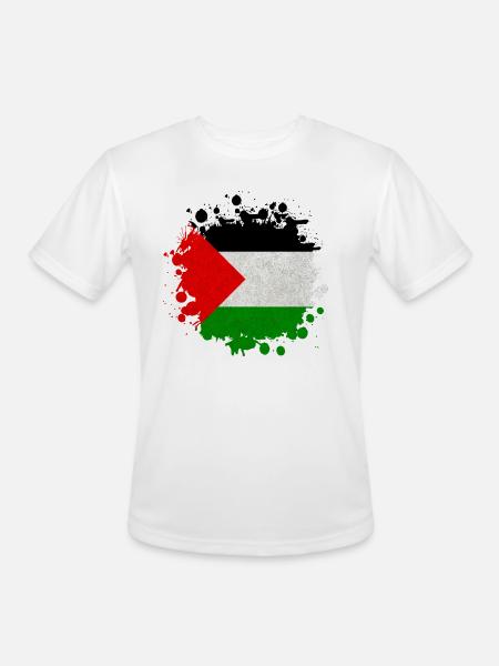 Palestine Blob / Flag Gift - Men's Moisture Wicking Performance T-Shirt - white