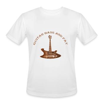 GUITAR BASS AND FAT - Men's Moisture Wicking Performance T-Shirt - white - Front - Jackson (183cm)