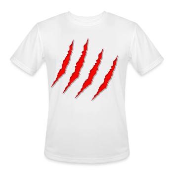 red claws scratches - Men's Moisture Wicking Performance T-Shirt - white - Front - Jackson (183cm)