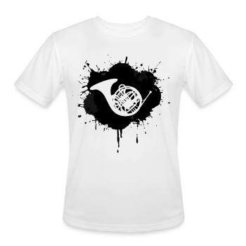 French Horn - Men's Moisture Wicking Performance T-Shirt - white - Front - Jackson (183cm)