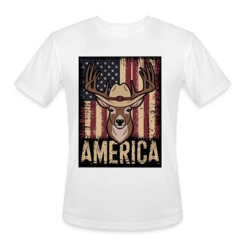 Deer Hunting American. - Men's Moisture Wicking Performance T-Shirt - white - Front - Jackson (183cm)