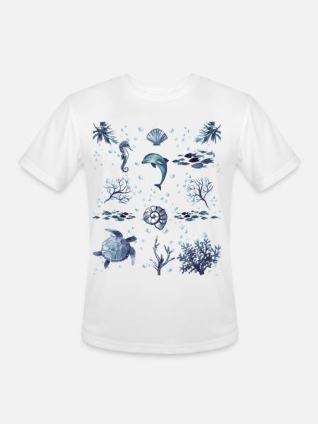 Under the Ocean - Men's Moisture Wicking Performance T-Shirt - white
