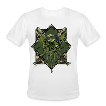 Baseball Lifestyle Bat player camo ice cream gift - Men's Moisture Wicking Performance T-Shirt - white - Front - Jackson (183cm)