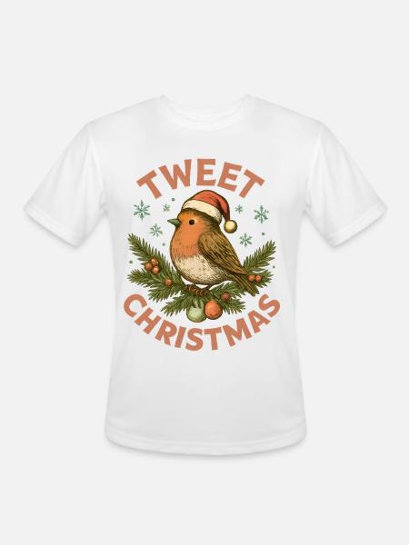 Tweet Christmas Cute Bird Holiday - Men's Moisture Wicking Performance T-Shirt - white