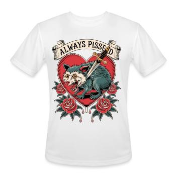 Always Pissed Wolf Heart - Men's Moisture Wicking Performance T-Shirt - white - Front - Jackson (183cm)