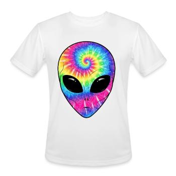 Psychedelic Alien TieDye Face - Men's Moisture Wicking Performance T-Shirt - white - Front - Jackson (183cm)