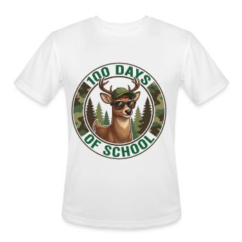 100th Day of School Cute Buck Deer Camo - Men's Moisture Wicking Performance T-Shirt - white - Front - Jackson (183cm)