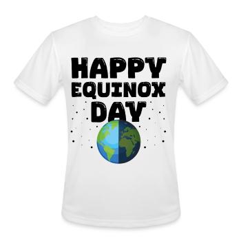 Split Globe Earth Half Design - Men's Moisture Wicking Performance T-Shirt - white - Front - Jackson (183cm)
