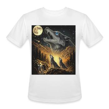 Moon Moonlight Howl Wolves Night - Men's Moisture Wicking Performance T-Shirt - white - Front - Jackson (183cm)