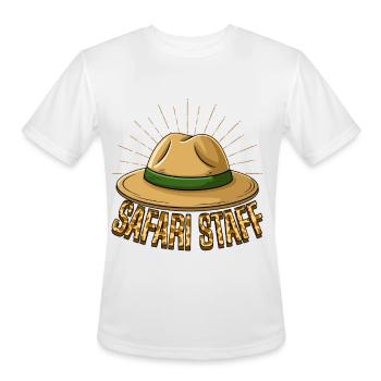 Safari Staff Hat Emblem - Men's Moisture Wicking Performance T-Shirt - white - Front - Jackson (183cm)